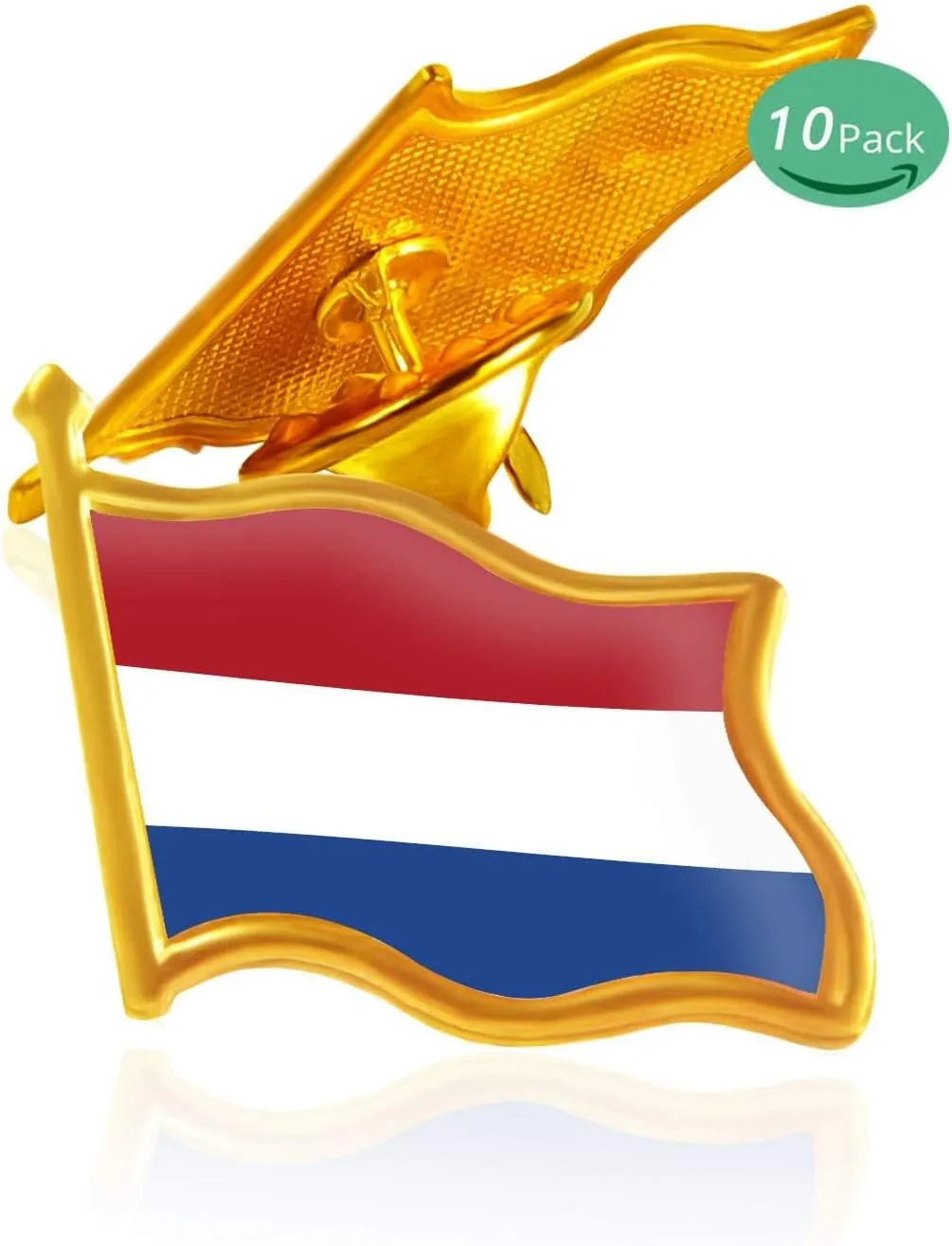10/20/50/100 Pack Metal Netherlands Flag Lapel Pin Waving Holland Pins bulk Patriotic Badge Souvenir Gifts
