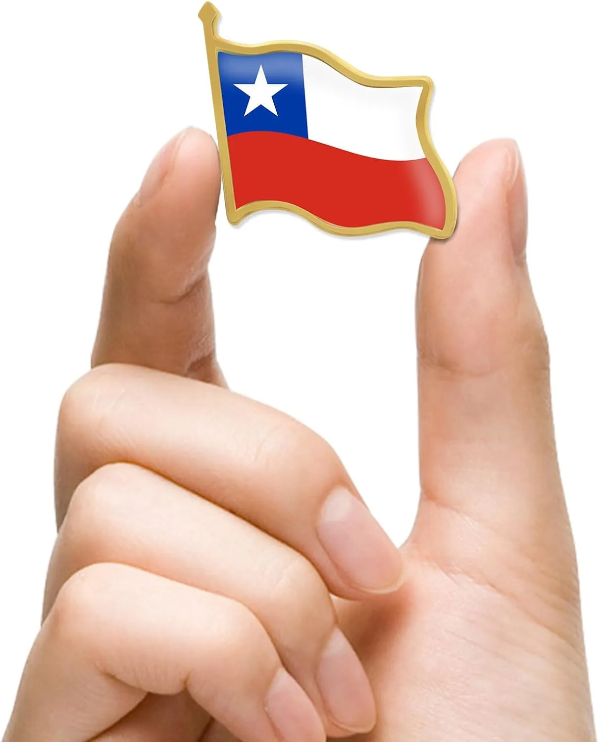 12/24/50/100Pcs Official Chile Flag Lapel Pins Bulk - Metal Chilean Lapel Brooch Badge Pin Souvenir for Men Women Clothes Bags Hats