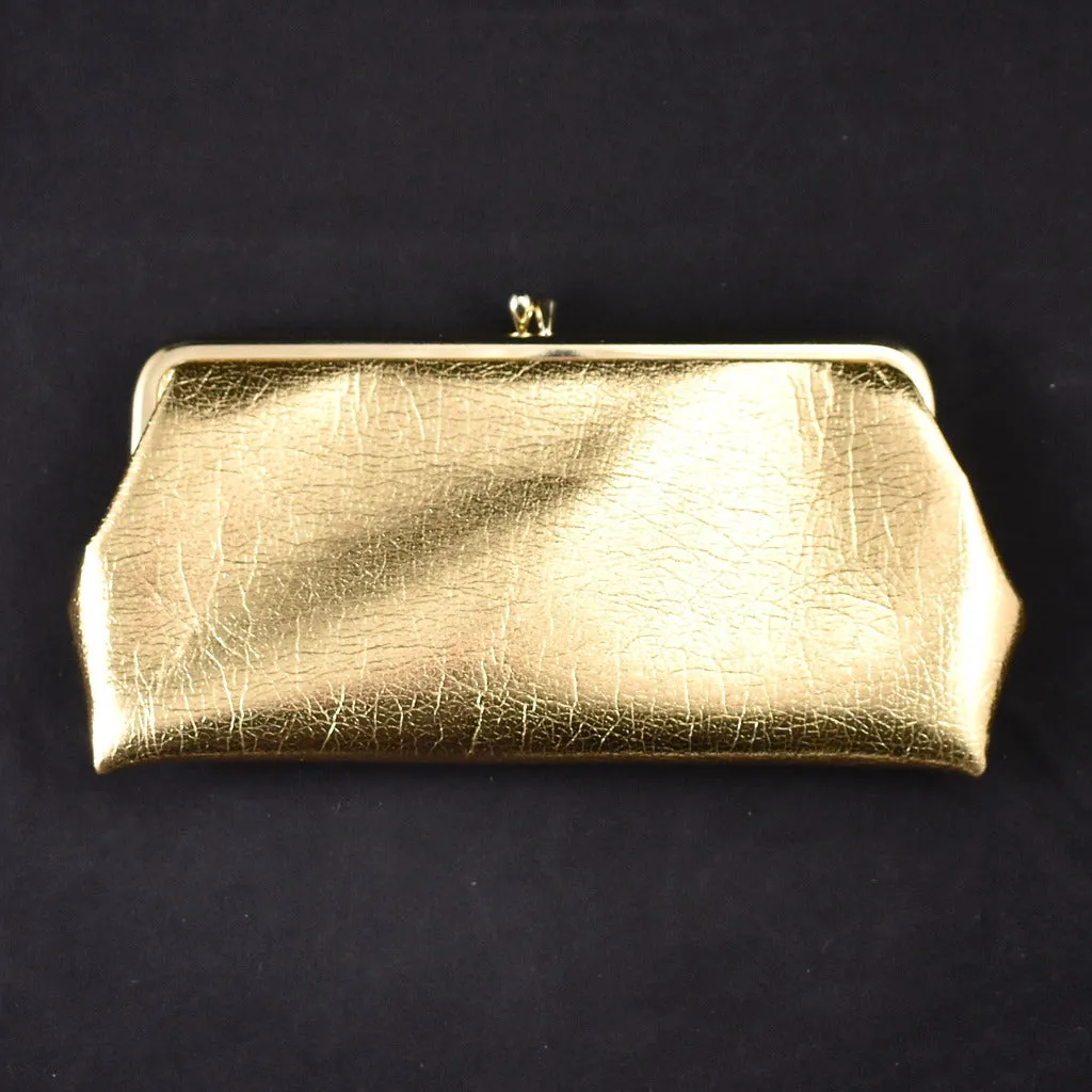 1960s Gold Floral Clutch Bag