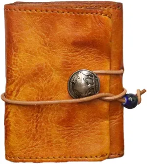 1PCS Leather Change Purse Drawstring Coin Purse Leather Coin Purse for Women Triple Compartment Leather Coin Purse (Yellow)