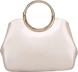 2024 Fashion Patent Leather Handbag Red Bride Wedding Evening Bag Women Elegant Luxury 3 Compartment