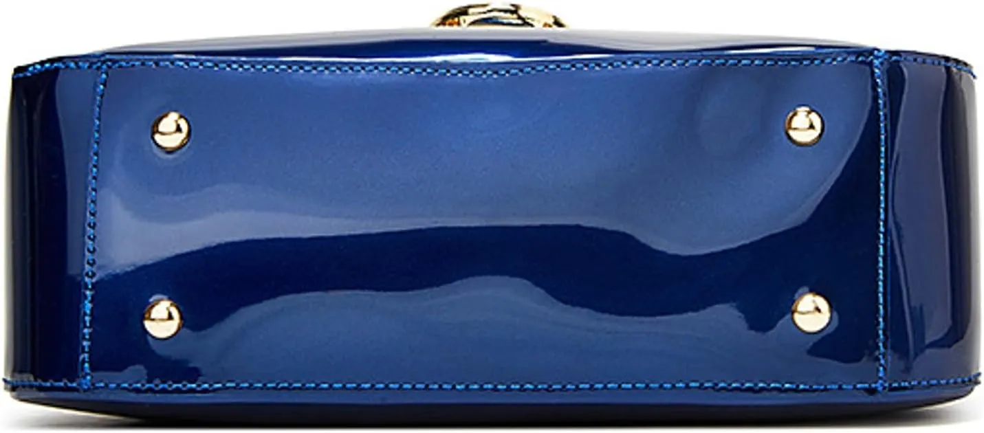 2024 Fashion Patent Leather Women Handbag Shoulder Bag Wristlet Adjustable Strap Elegant Lock Buckle