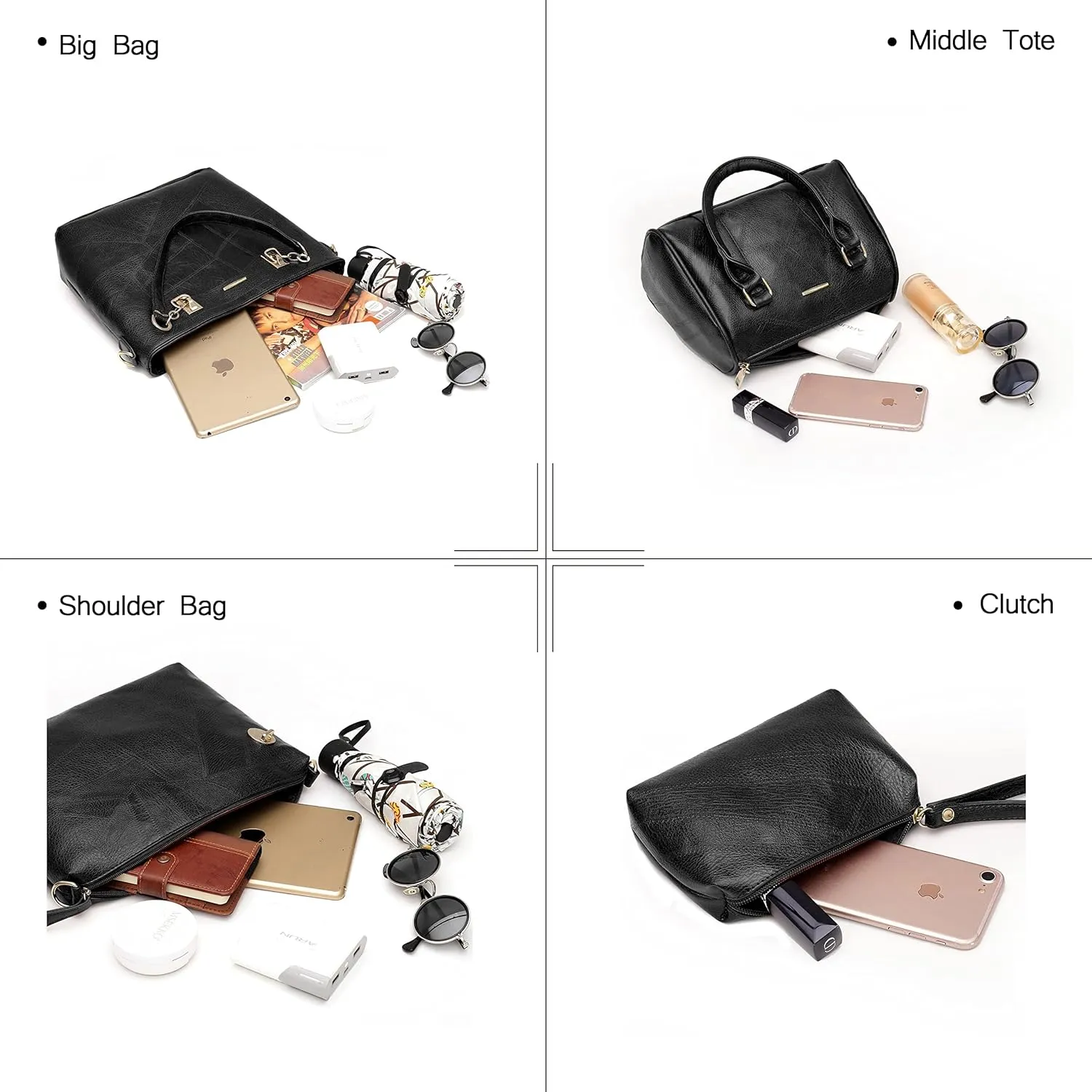 2E-youth Designer Purses and Handbags for Women Satchel Shoulder Bag Tote Top Handle Bag
