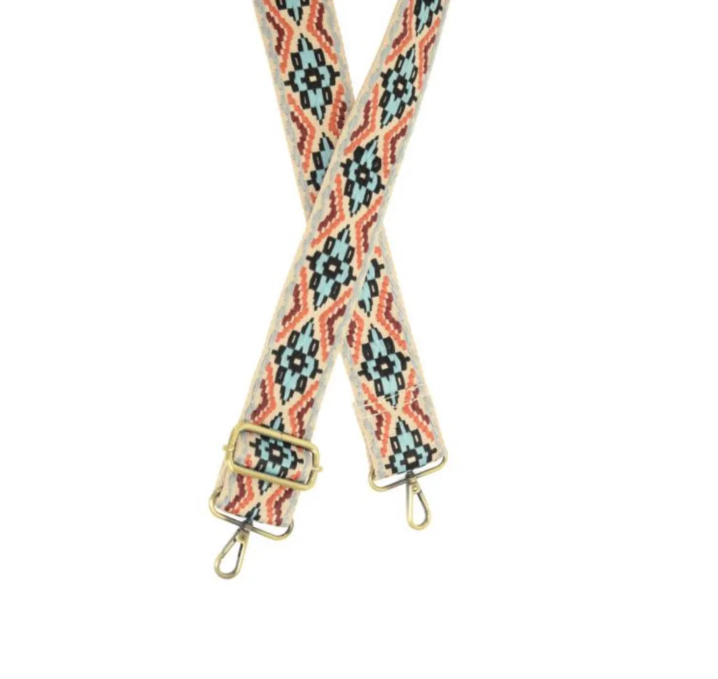 2" embroidered guitar strap (various patterns)