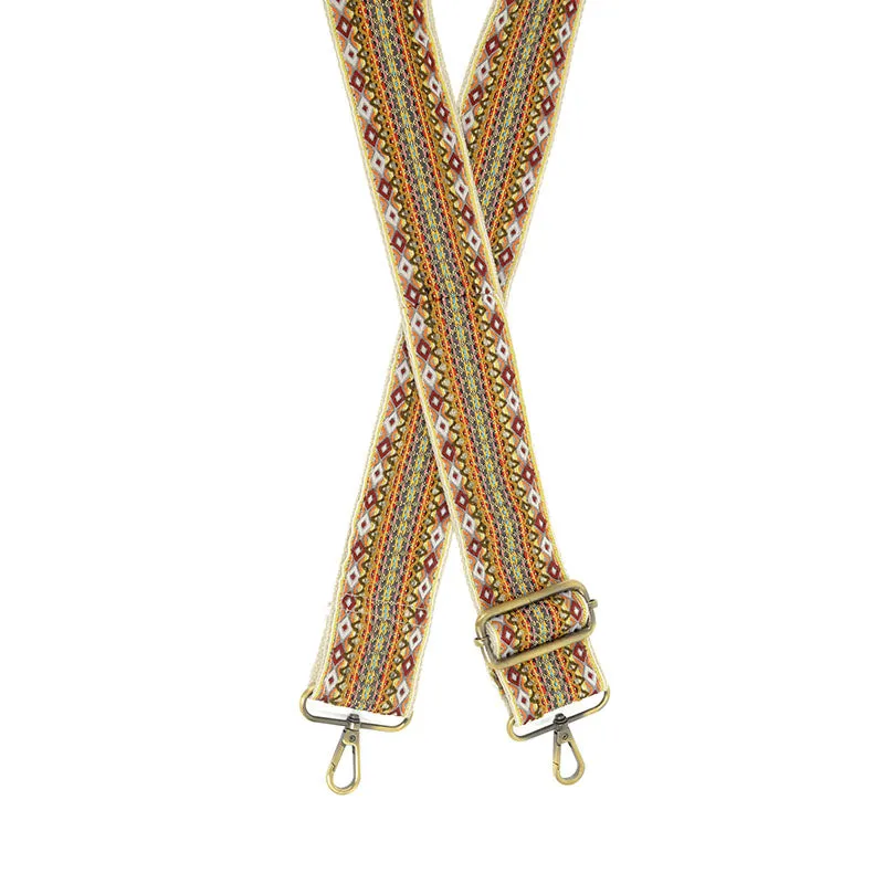 2" embroidered guitar strap (various patterns)