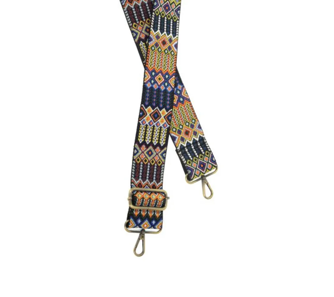 2" embroidered guitar strap (various patterns)