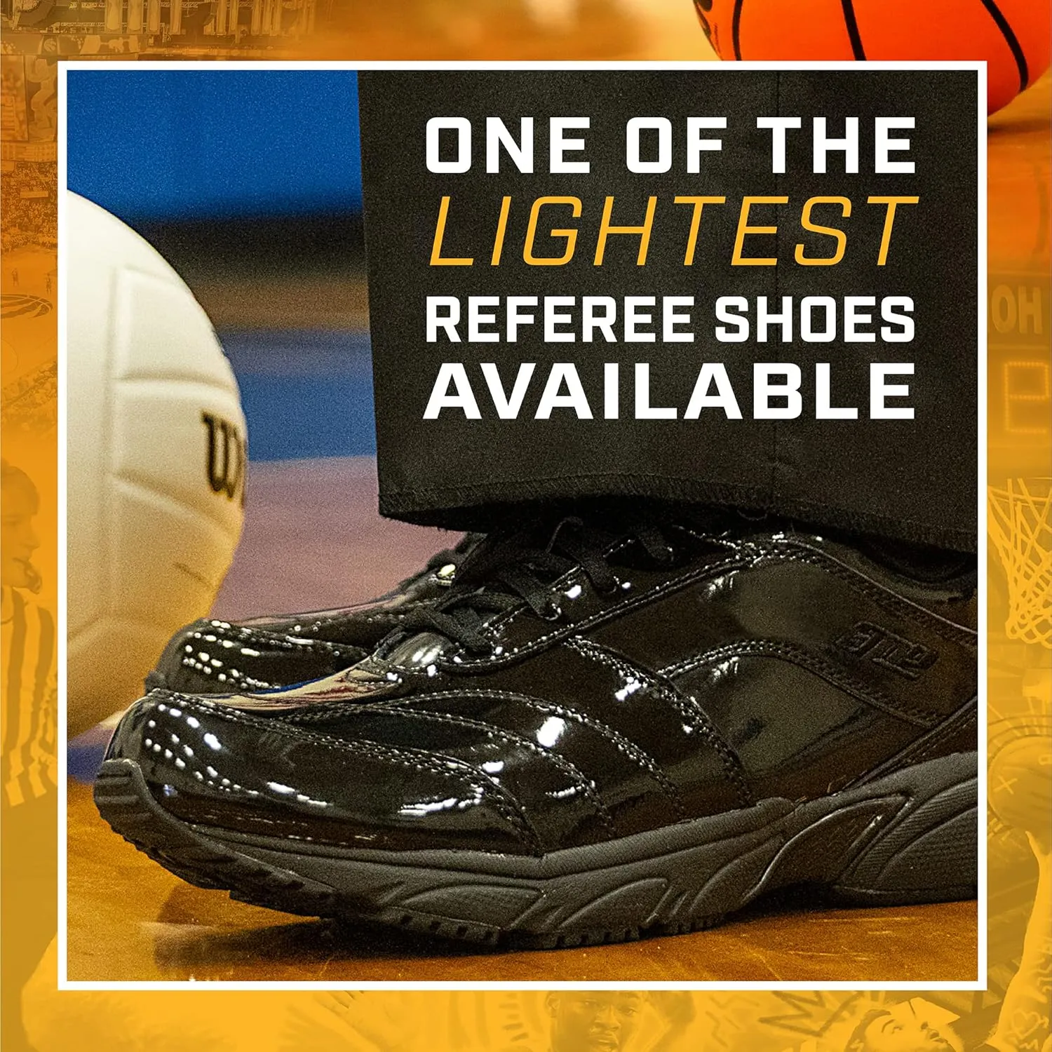 3N2 Men's Reaction Basketball Referee Officials Shoe Patent Leather