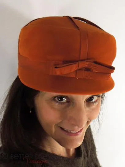 60s Mod Orange Hat