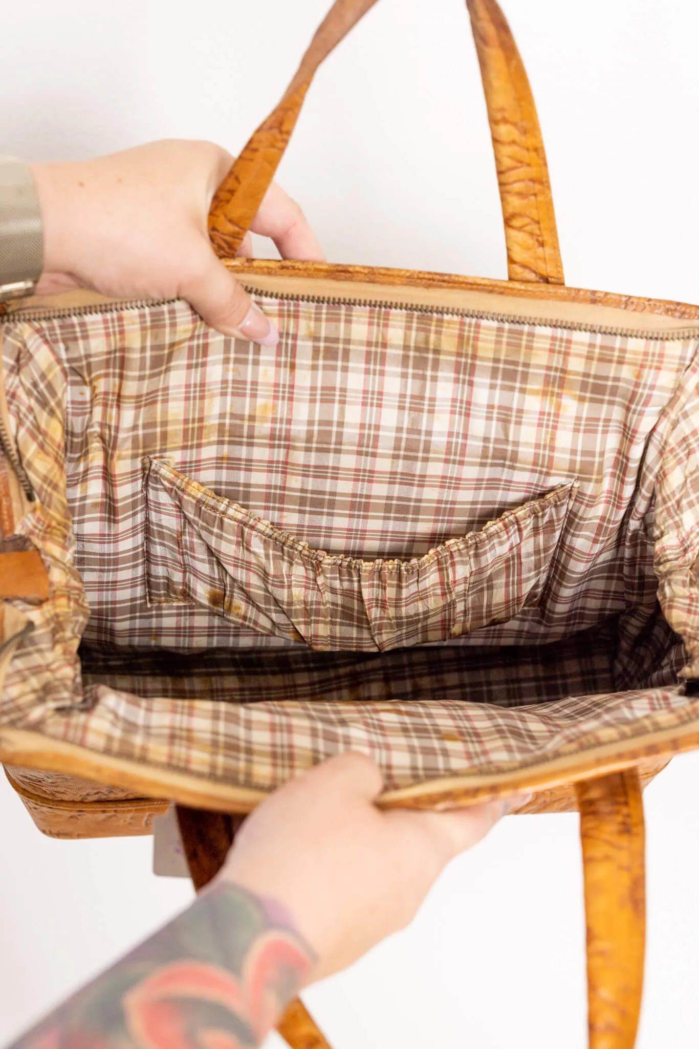 70s Peruvian Embossed Leather Handbag