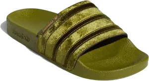 adidas Originals Women's ADILETTE Slides, Slip on Sandals, Orbit Green/Orbit Green/Gold Metallic, 7