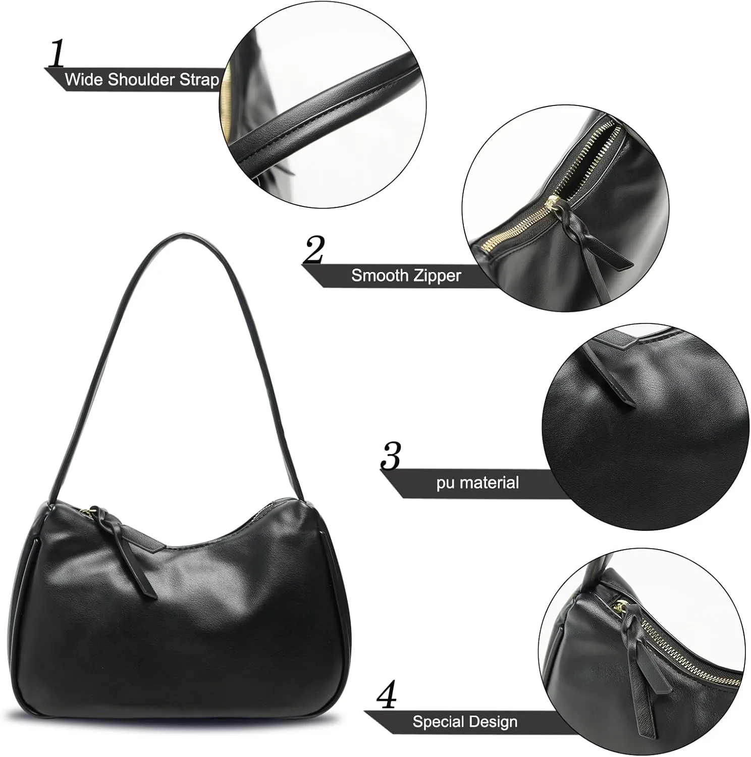 AIPJOY Shoulder Bag Purse for Women,Trendy Designer Small Hobo Clutch Purse,PU Leather Saddle Handbag