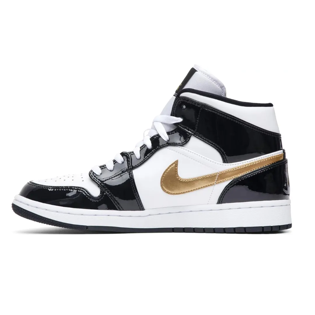 Air Jordan 1 Mid Patent SE “Black Gold”