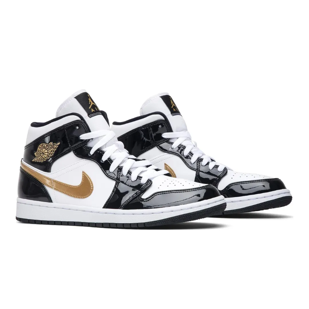 Air Jordan 1 Mid Patent SE “Black Gold”