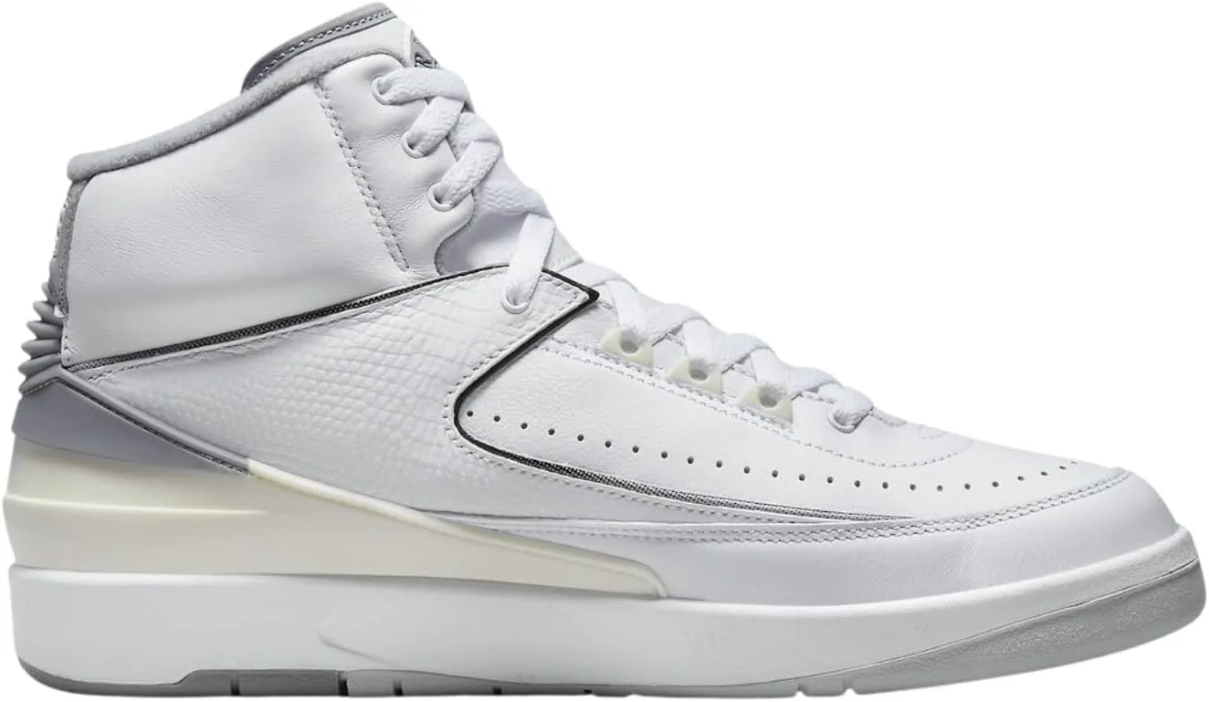 Air Jordan 2 Retro Cement Grey Mens Lifestyle Shoes (White/Grey)