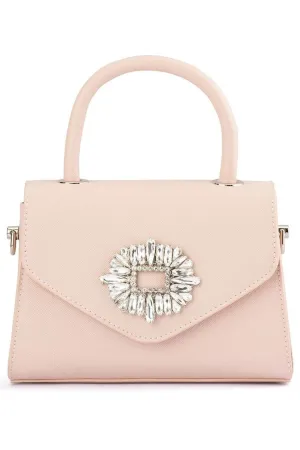 Alejandra Embellished Top Handle Bag - Blush