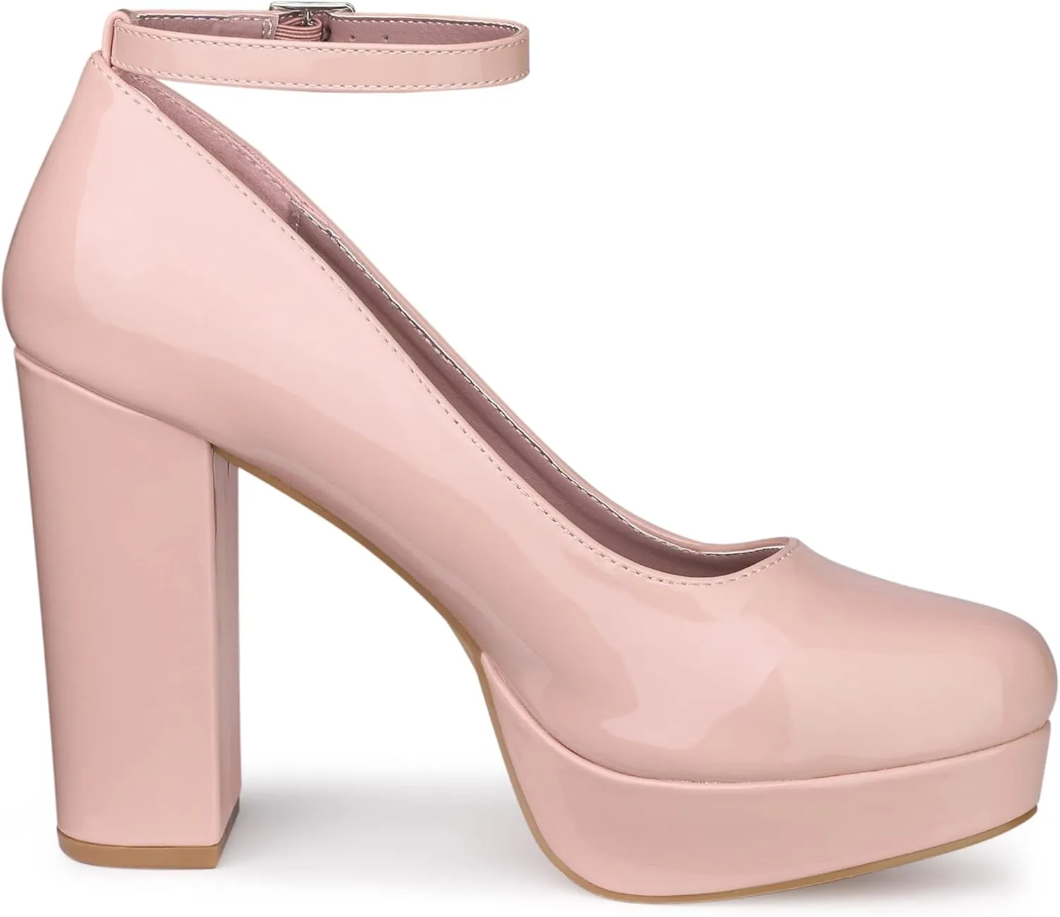 Allegra K Women's Platform Ankle Strap Chunky Heel Mary Janes Pumps