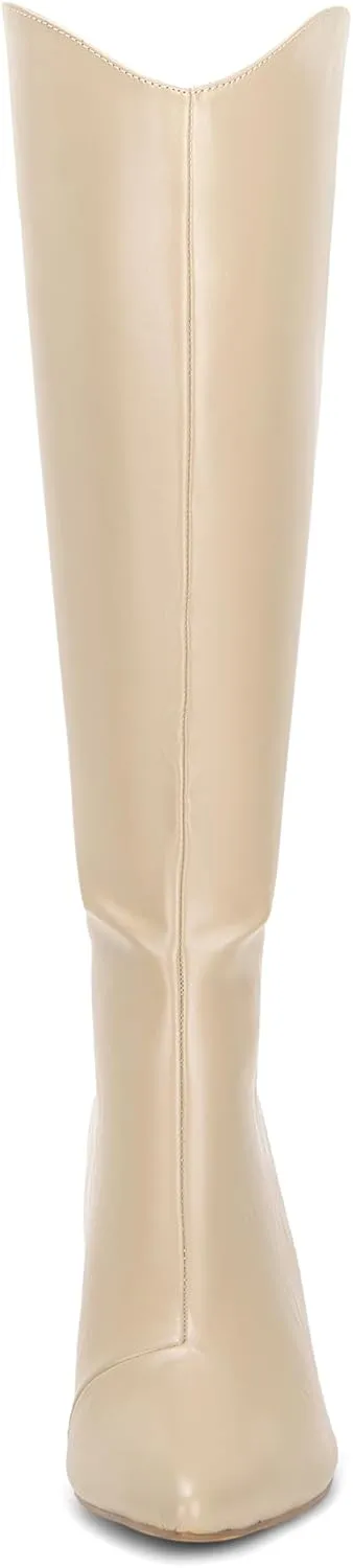 Allegra K Women's Pointed Toe Stiletto Heel Knee High Boots