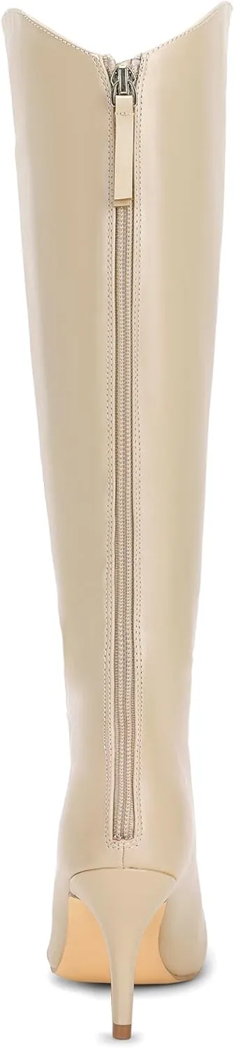 Allegra K Women's Pointed Toe Stiletto Heel Knee High Boots