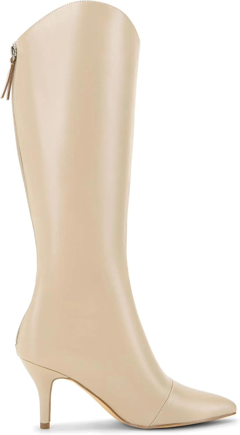 Allegra K Women's Pointed Toe Stiletto Heel Knee High Boots