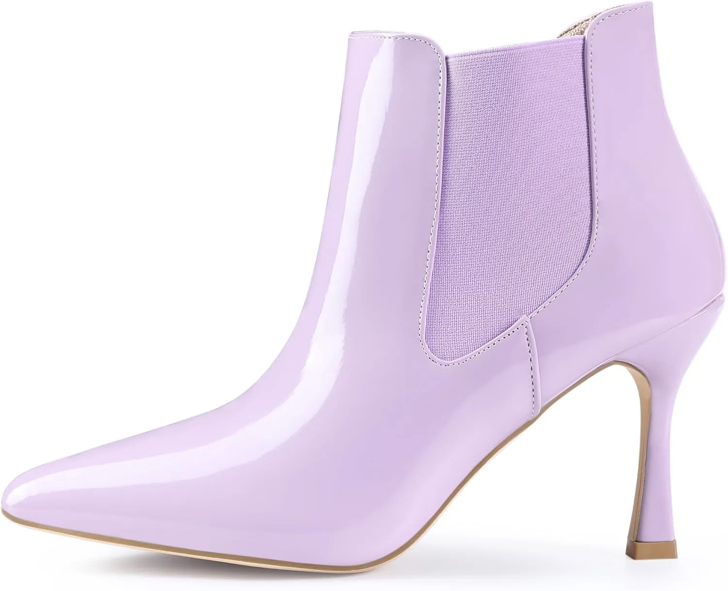 Allegra K Women's Pointed Toe Stiletto Heels Chelsea Ankle Booties
