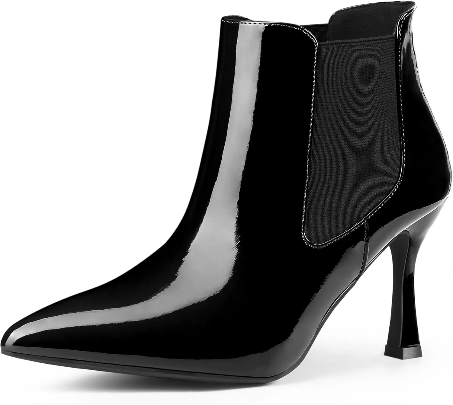 Allegra K Women's Pointed Toe Stiletto Heels Chelsea Ankle Booties