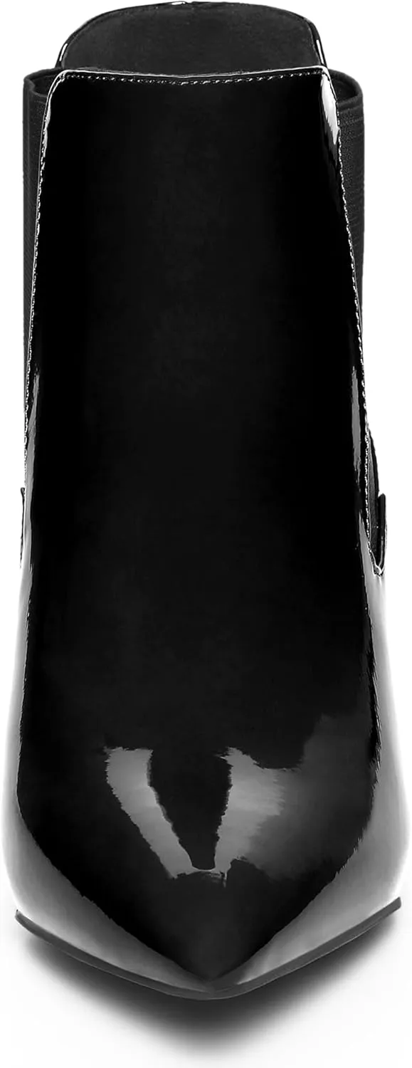 Allegra K Women's Pointed Toe Stiletto Heels Chelsea Ankle Booties