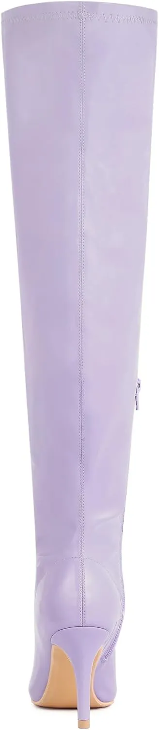 Allegra K Women's Pointed Toe Stiletto Heels Over The Knee High Boots