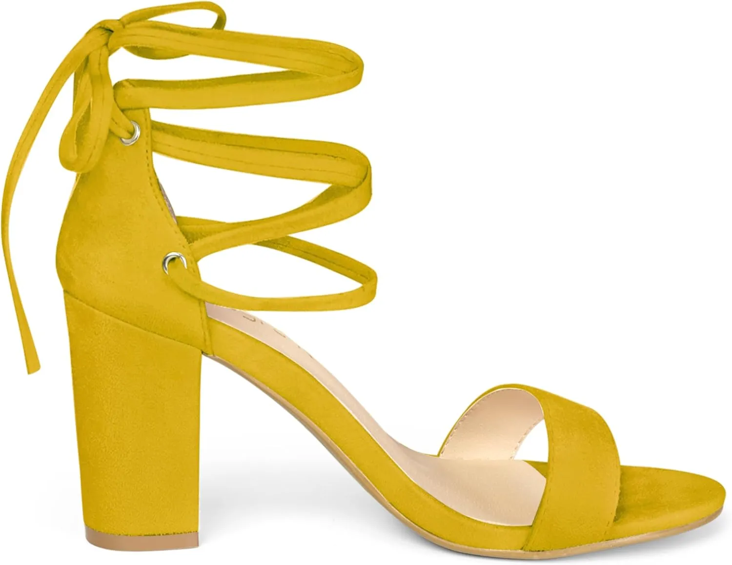 Allegra K Women's Tie Up Strappy Heels Chunky High Heels Sandal