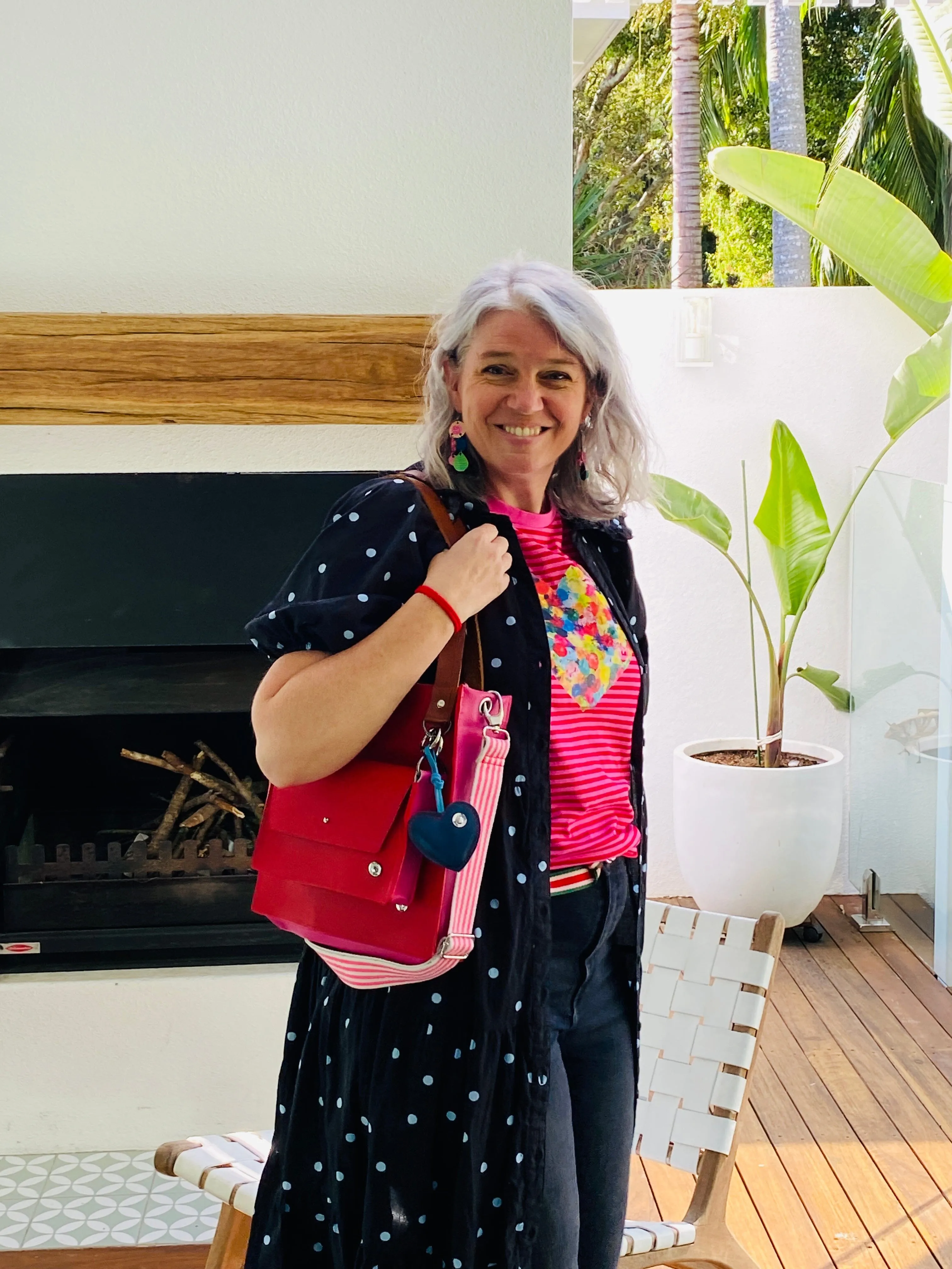 ALLY Mini - 4 in 1 Leather Bag - Red/Pink