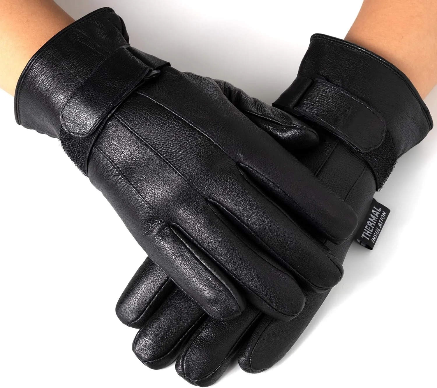 Alpine Swiss Mens Gloves Dressy Genuine Leather Warm Thermal Lined Wrist Strap