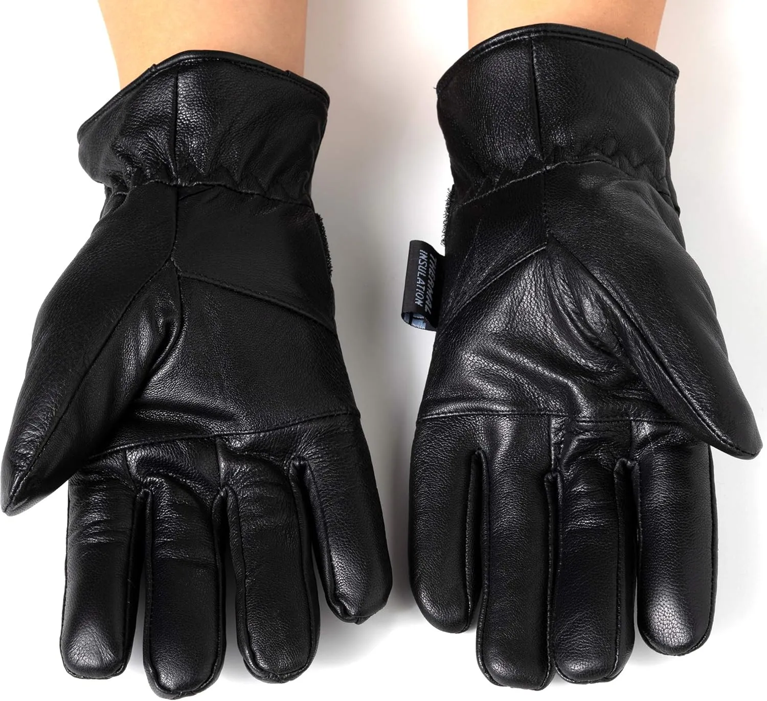 Alpine Swiss Mens Gloves Dressy Genuine Leather Warm Thermal Lined Wrist Strap