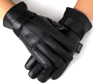 Alpine Swiss Mens Gloves Dressy Genuine Leather Warm Thermal Lined Wrist Strap