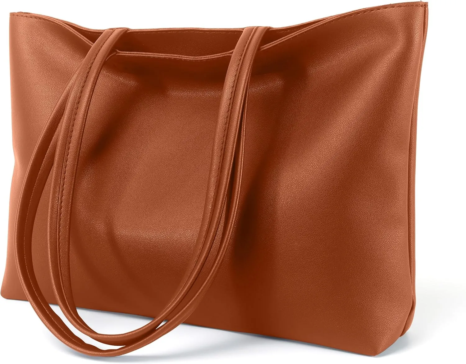 ALUWU Tote Bag for Women with Zipper Faux Leather Shoulder Handbags Work Purses