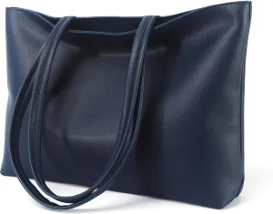 ALUWU Tote Bag for Women with Zipper Faux Leather Shoulder Handbags Work Purses