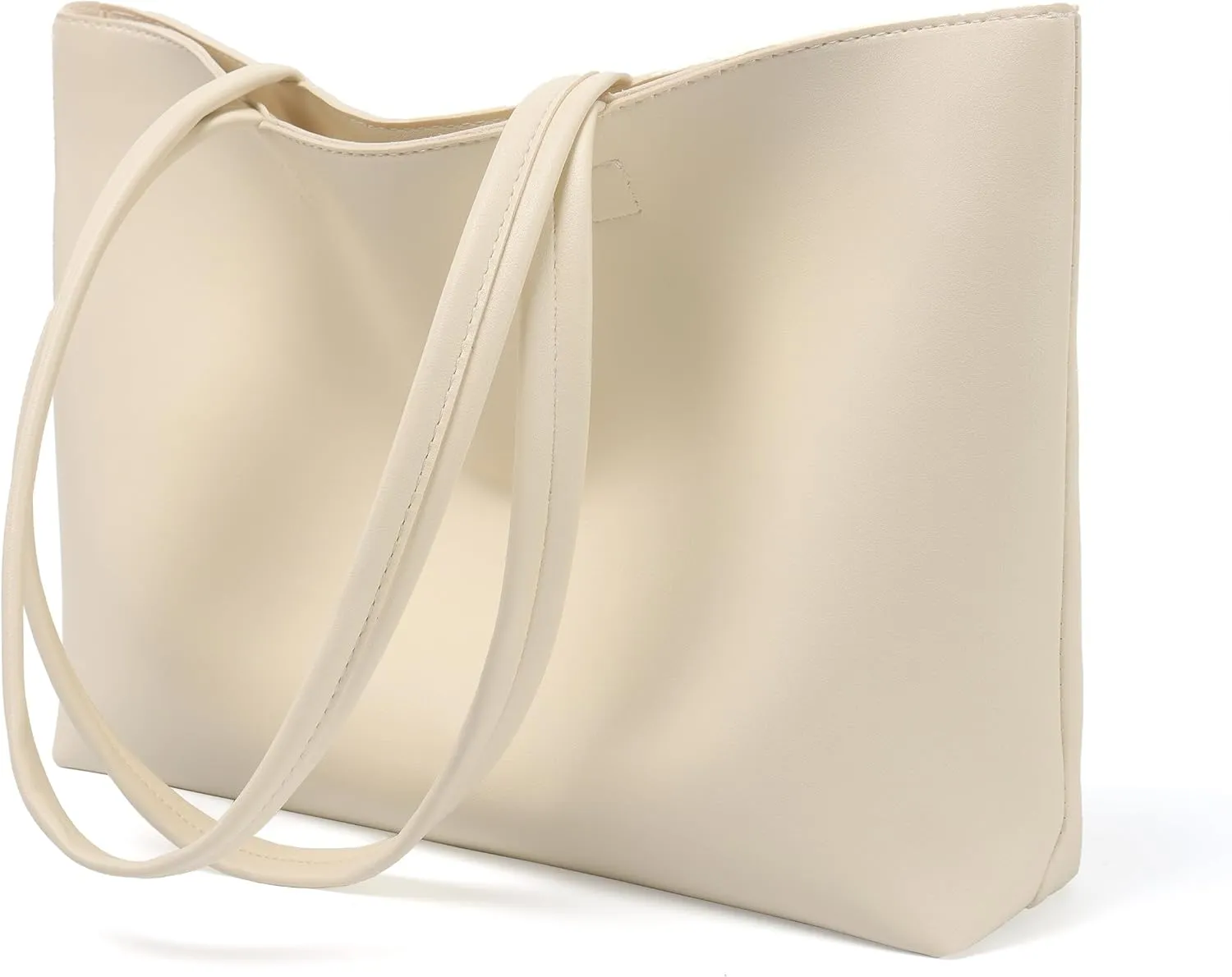 ALUWU Tote Bag for Women with Zipper Faux Leather Shoulder Handbags Work Purses