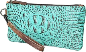 American Darling Wristlet Crocodile Embossed Genuine Leather Western Women Bag | Handbag Purse | Women Wristlet | Wristlet Wristlet | Travel Wristlet | Leather Wristlet | Clutch Wristlet