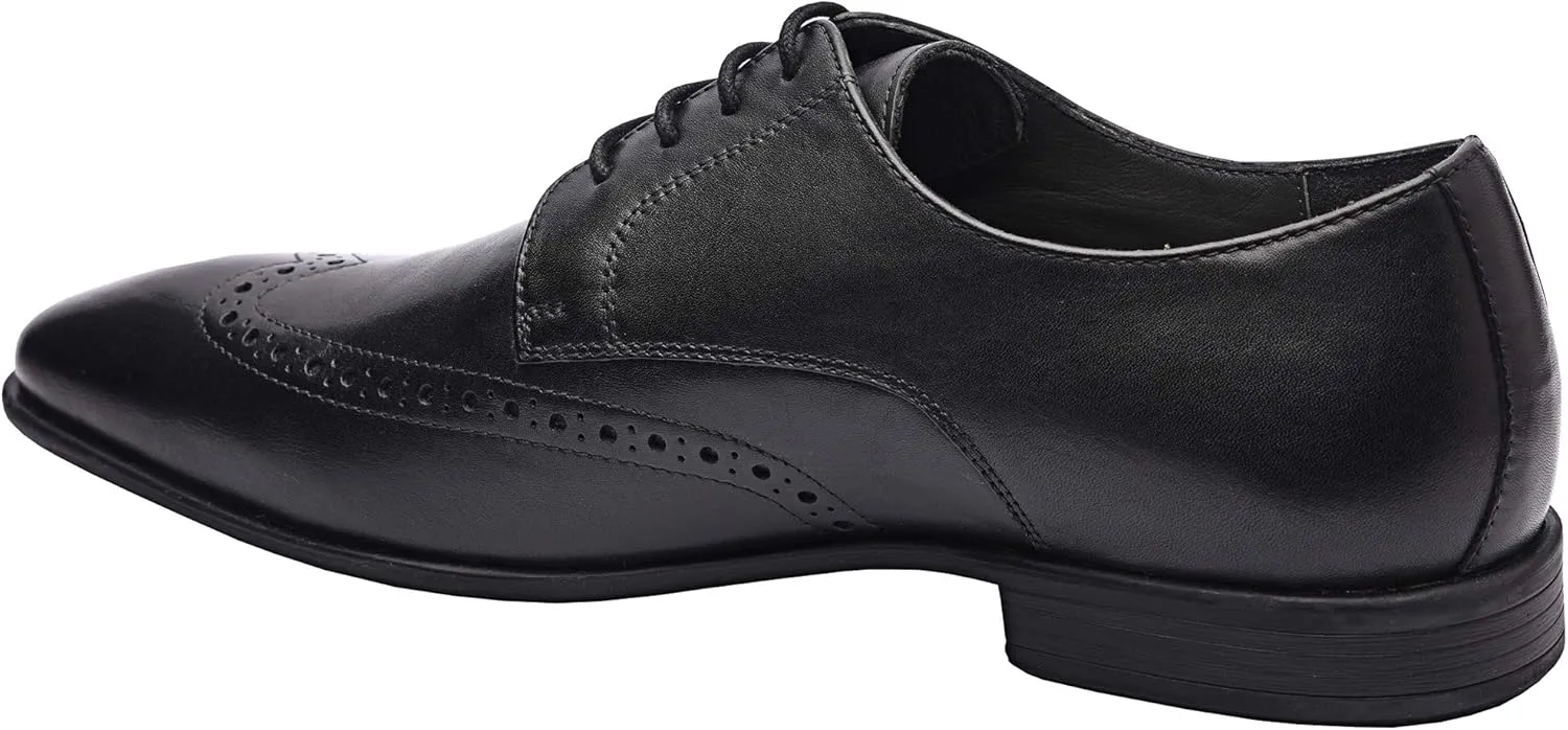 Andre | Genuine Leather Dress Shoes | Men's Wingtip Oxford Shoes | Lace Up Dress Shoes | Low Heels | TPR Sole | Casual Comfortable Shoes