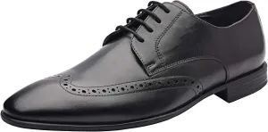 Andre | Genuine Leather Dress Shoes | Men's Wingtip Oxford Shoes | Lace Up Dress Shoes | Low Heels | TPR Sole | Casual Comfortable Shoes