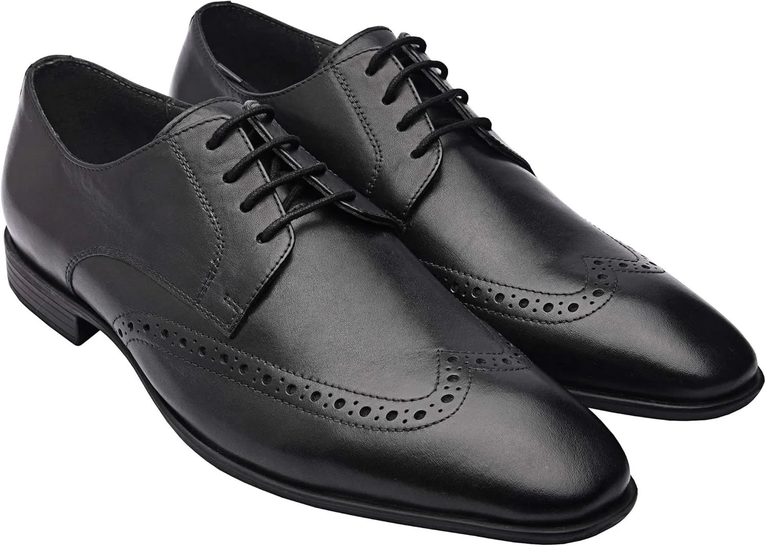 Andre | Genuine Leather Dress Shoes | Men's Wingtip Oxford Shoes | Lace Up Dress Shoes | Low Heels | TPR Sole | Casual Comfortable Shoes