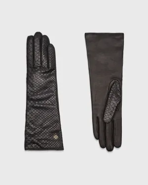 Anne Black Python Gloves