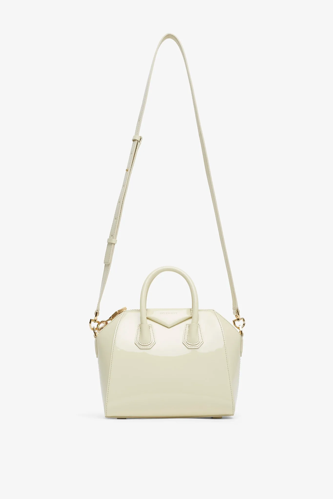 Antigona mini cream patent bag