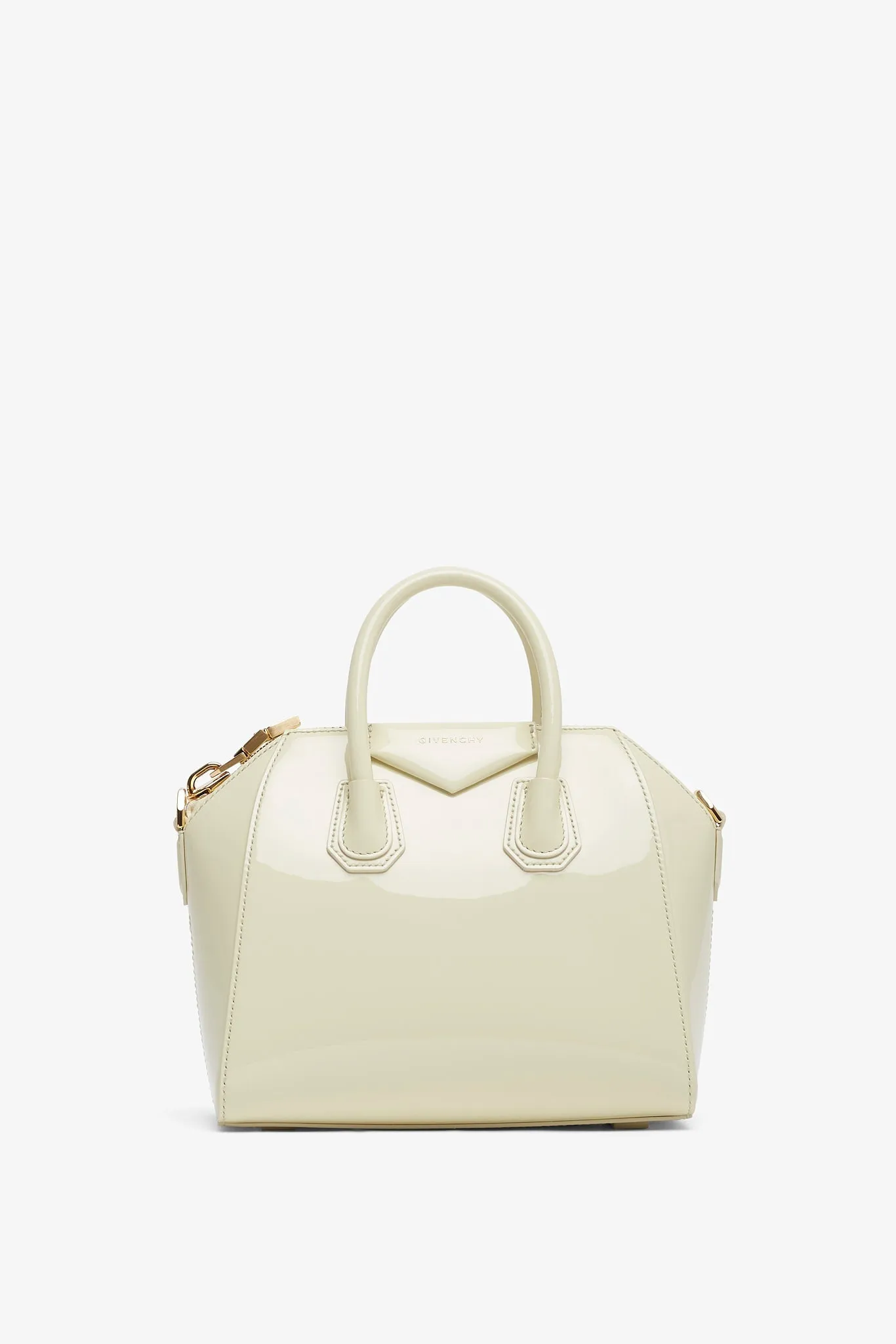 Antigona mini cream patent bag