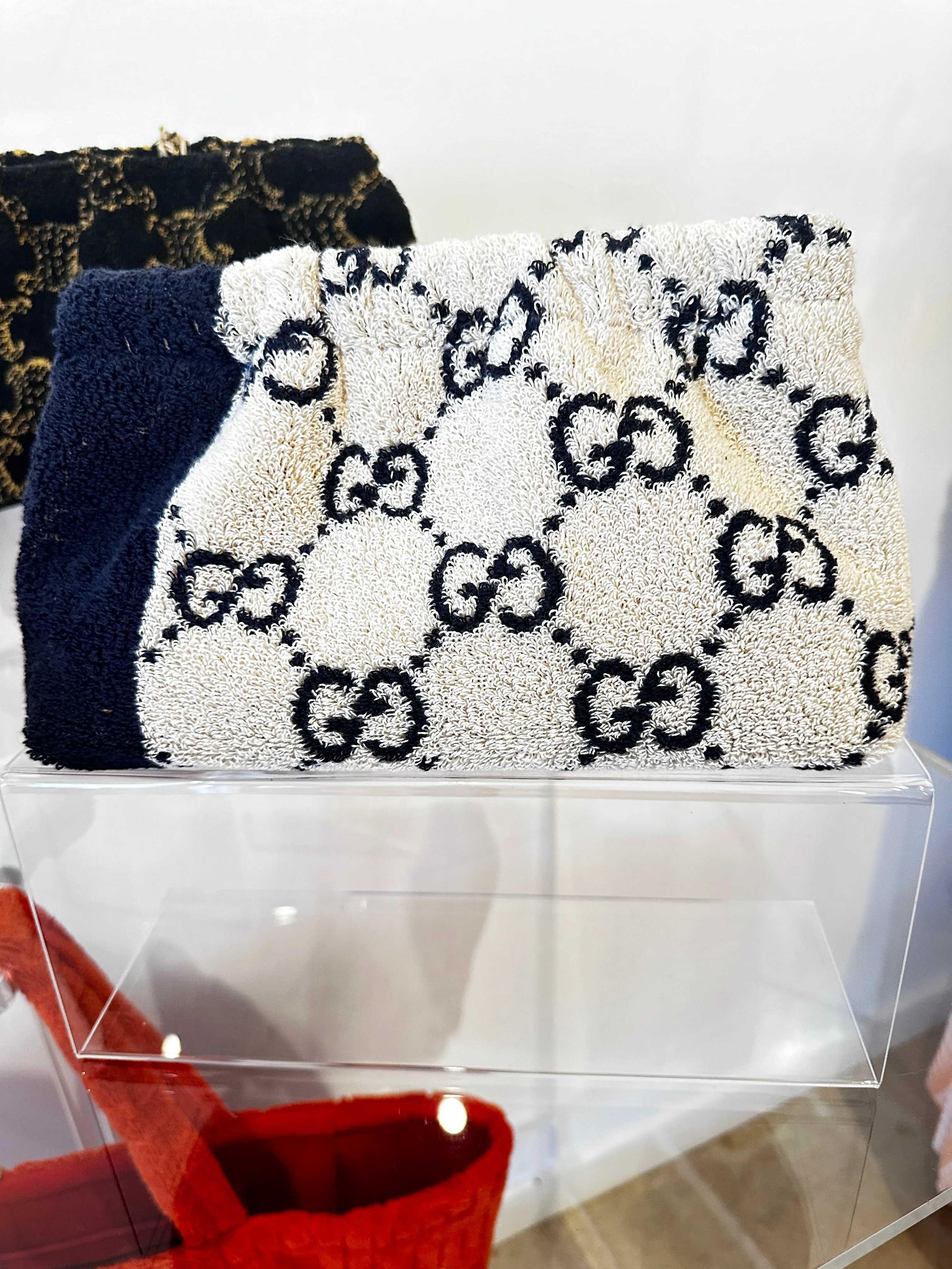 Artisan made designer towel clutch bag