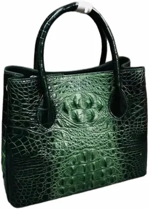 Authentic Alligator Skin Female Purse Lady Three-way Green Handbag Genuine Crocodile Leather Women's Single Shoulder Bag