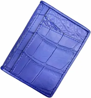 Authentic Crocodile Skin Women Fashion Colorful Card Holders Genuine Alligator Leather Lady Small Short Wallet Female Card Purse (Blue), HF-01602