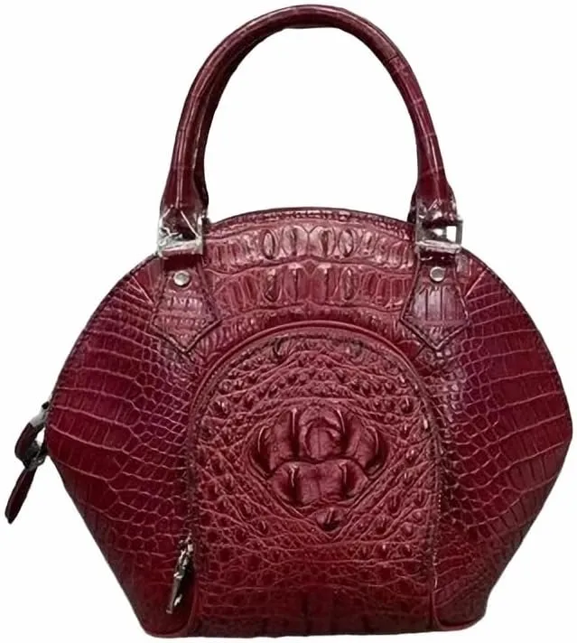 Authentic Crocodile Skin Women's ZIP Hobos Purse Female Top-handle Handbag Genuine Alligator Leather Lady Single Shoulder Bag