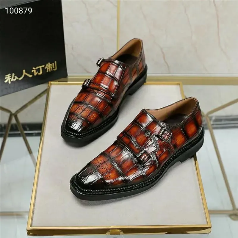 Authentic Real True Crocodile Belly Skin Men's Colorful Dress Shoes Genuine Alligator Leather Handmade Male Party Brogue Shoes