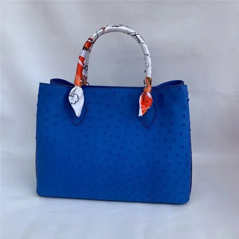 Authentic Real True Ostrich Skin Women's Totes Female Handbag Genuine Exotic Leather Lady Working Purse Large Shoulder Bag