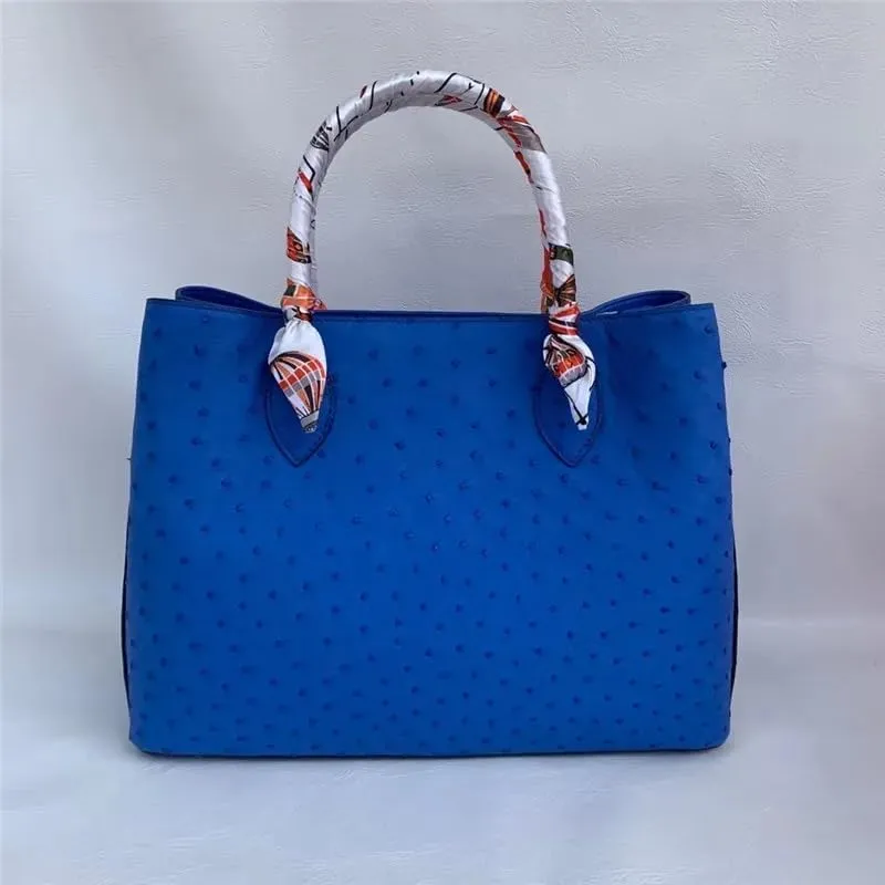 Authentic Real True Ostrich Skin Women's Totes Female Handbag Genuine Exotic Leather Lady Working Purse Large Shoulder Bag