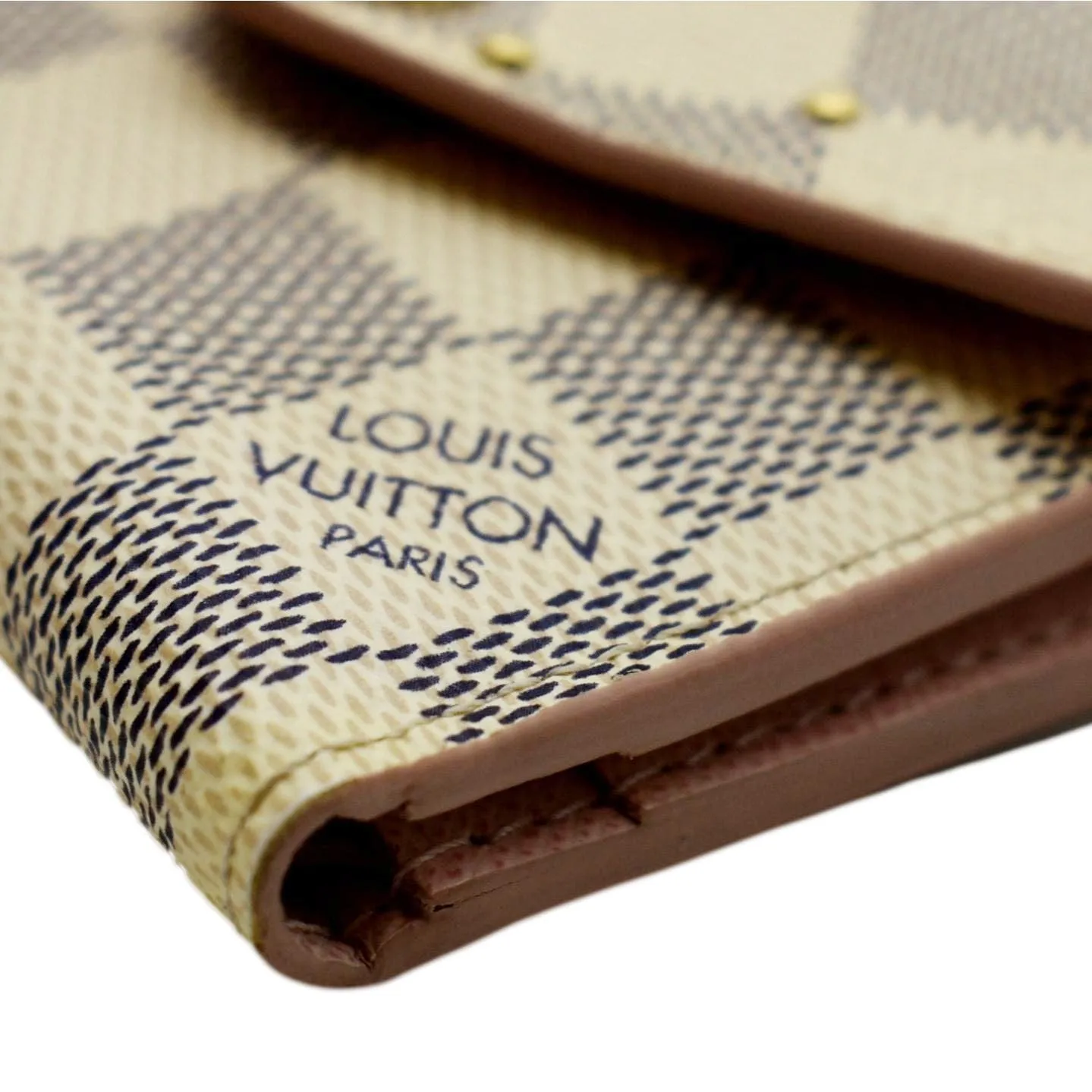 Azur High-demand Wallet LOUIS Certified Studded Zoe White VUITTON Damier
